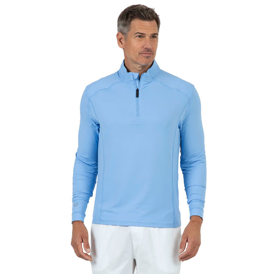 Ibkul Essential Solid Mock Long Sleeve Mens Quarter-Zip