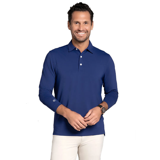 Ibkul Essential Solid Long Sleeve Mens Polo
