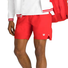 Load image into Gallery viewer, Wilson Tournament V2 7 Inch Mens Tennis Shorts - Infrared/L
 - 4