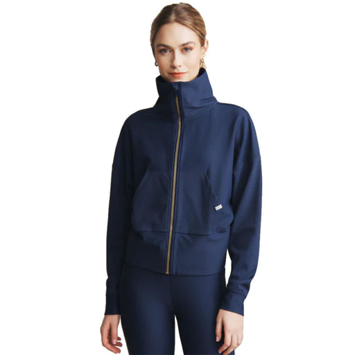 Rhone Ripple Full Zip Womens Pullover - Navy Blue/M