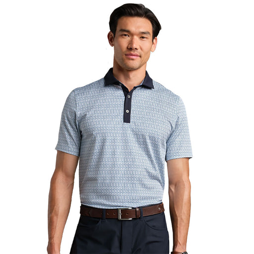 Rhone Sport Spread Collar Mens Polo - Blu Stone/Wht/XL