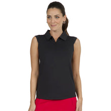 Load image into Gallery viewer, Ibkul Solid Sleeveless Womens Polo - Black/XL
 - 1