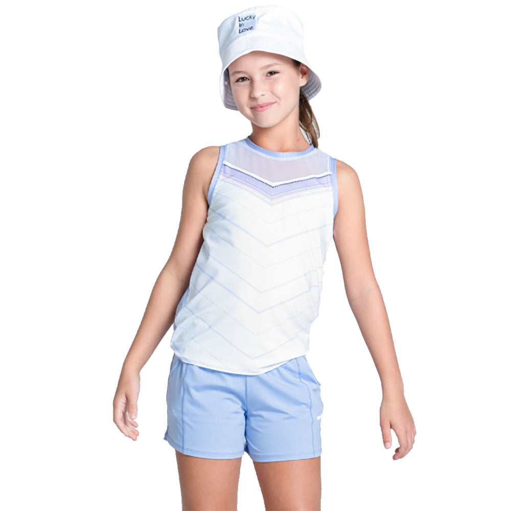Lucky in Love Lavender Love Tie Girls Tennis Tank - Baby Lavender/M