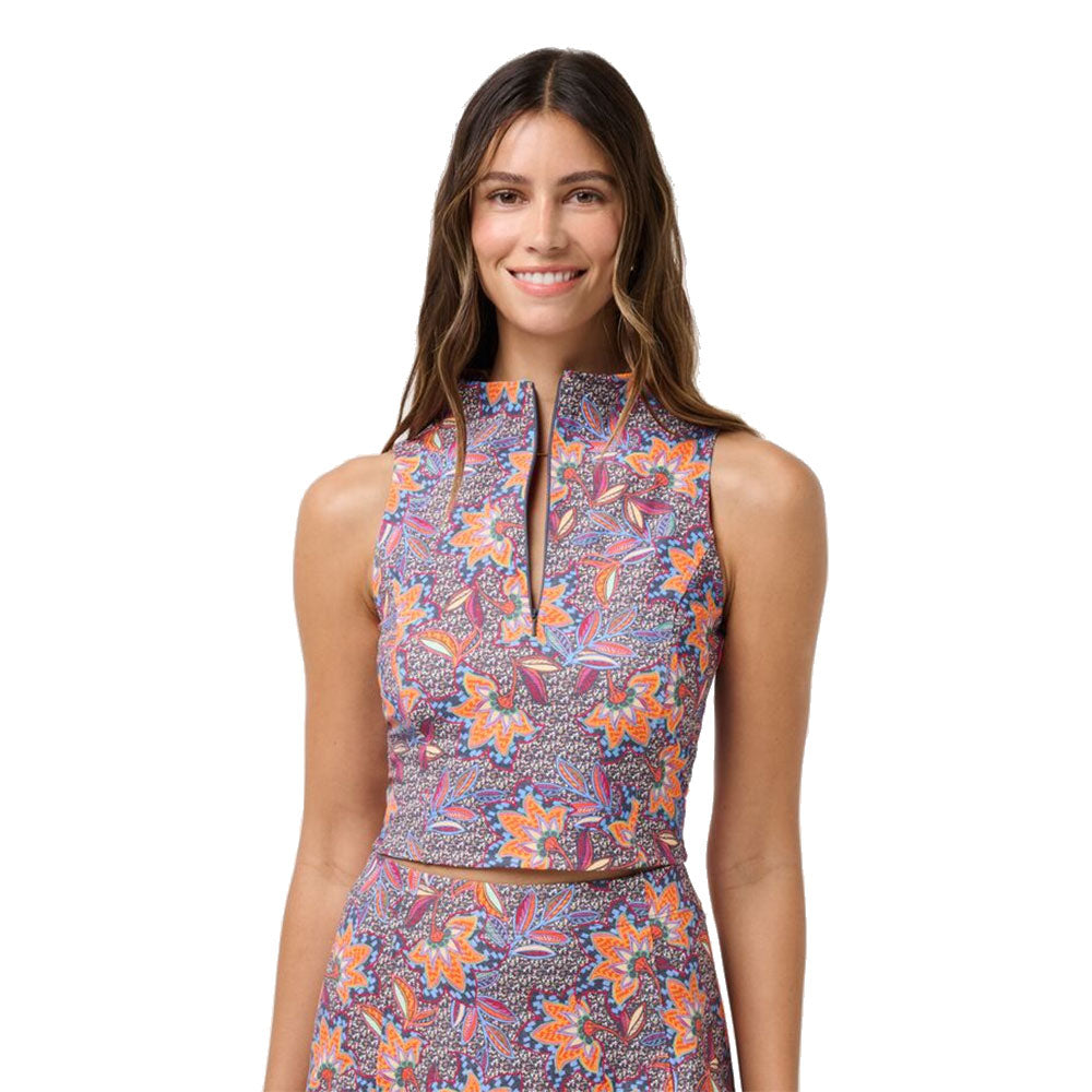 TravisMathew Sunfire Zip Womens Tank - Persian Rd Mult/M