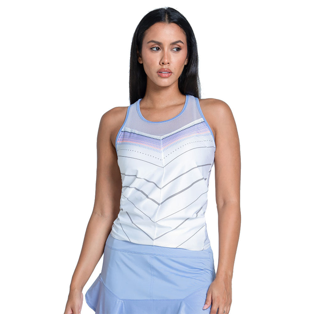 Lucky In Love Lavender Love Tie Womens Tennis Tank - Baby Lavender/L