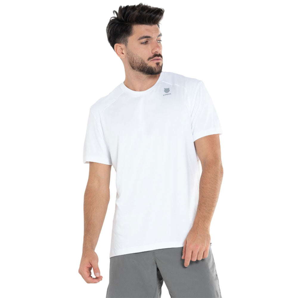 K-Swiss Icon Crew Mens Tennis Shirt - White/XL