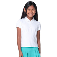 Load image into Gallery viewer, Lucky In Love Pleated Girls Short Sleeve Polo - White/M
 - 1