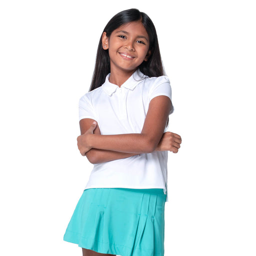 Lucky In Love Pleated Girls Short Sleeve Polo