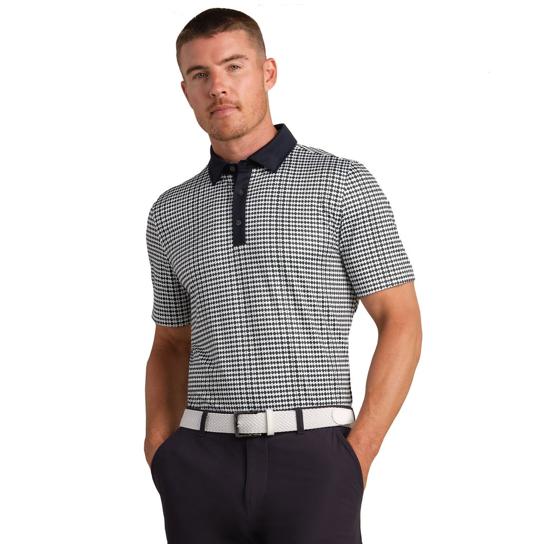 Rhone Sport Geo Mens Polo - Moss Grn Wv Geo/XL