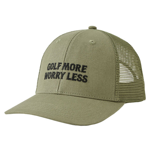 Life is Good More Worry Less Uni Trucker Cap - Moss Green/One Size