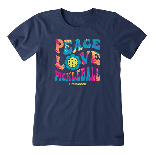 Life Is Good Tie Dye Pickleball Short Sleeve Womens T-Shirt