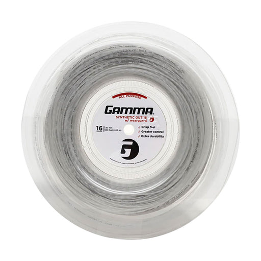 Gamma Wearguard 16g Synthetic Gut String Reel - White/16G