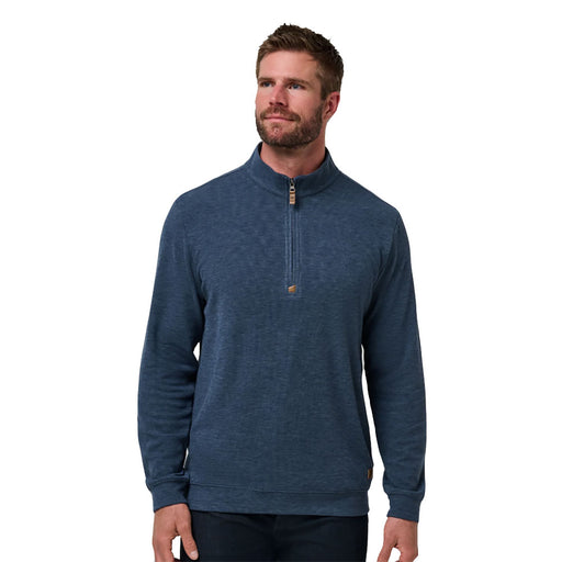 TravisMathew Cloud Mens QZ Sweater - Heather Navy/XXL