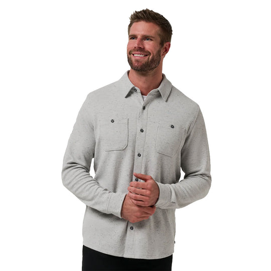 TravisMathew Cloud Waffle Button Up Mens Long Sleeve Shirt