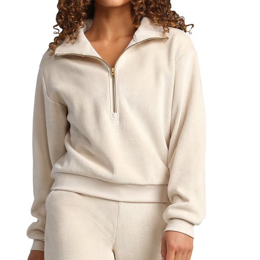 Rhone Plush Half-Zip Womens Pullover - Bone/L