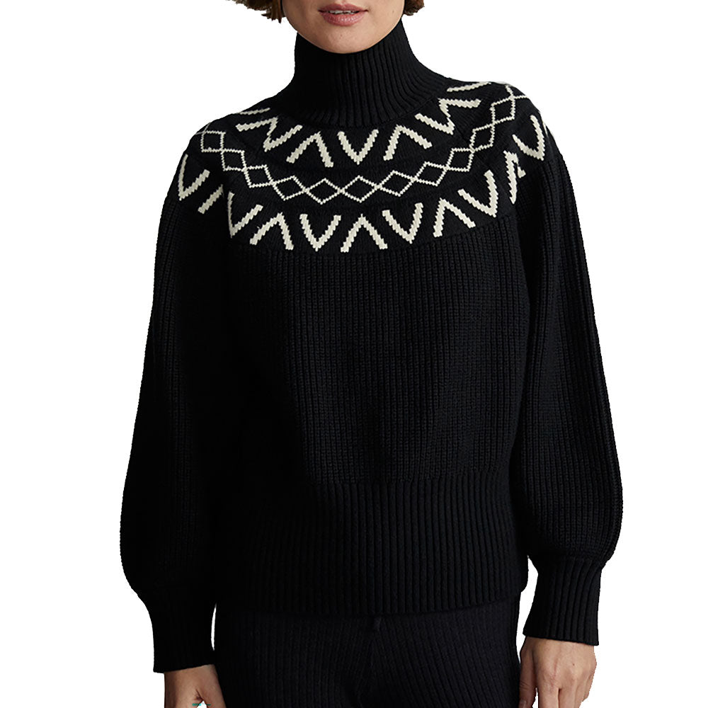 Varley Marcie Fairisle Yoke Womens Knit Sweater - Black/L