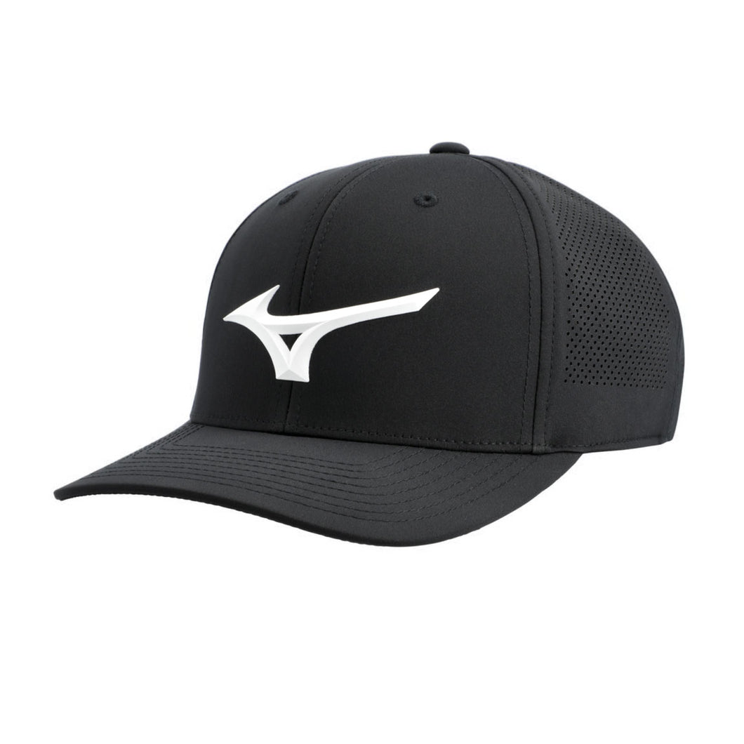 Mizuno Tour Vent Snapback Hat - Black/White/One Size
