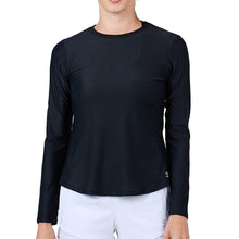 Load image into Gallery viewer, Sofibella Staples Womens Long Sleeve Tennis Shirt - Black/XL
 - 1