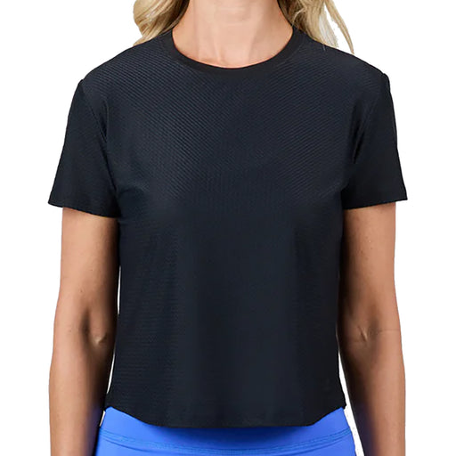 Sofibella Staples Mesh SS Womens Tennis Shirt - Black/2X