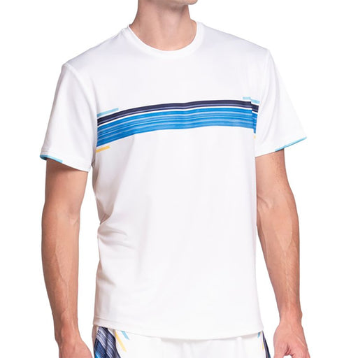 K-Swiss Downforce Crew Mens Tennis Shirt - White Blue/XL