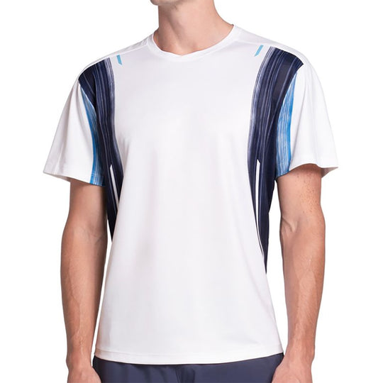 K-Swiss Breakline Stripe Crew Mens Tennis Shirt