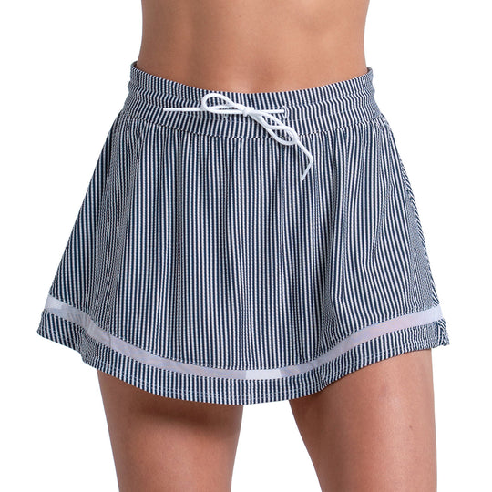Lucky In Love High Waisted Seersucker Womens Tennis Skirt
