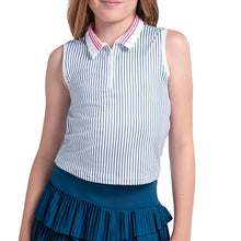 Load image into Gallery viewer, Lucky In Love Glow Point Girl Sleeveless Polo - White/M
 - 1