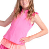 Lucky In Love Lace Frill Girls Sleeveless Polo