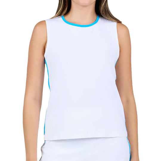 Sofibella Electric Whites 23 inch Womens Tennis Tank Top