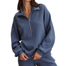 Load image into Gallery viewer, Varley Selene Half Zip Sweat Womens Pullover - Bijou Blue/L
 - 1