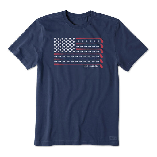 Life Is Good Flag CrusherLite SS Mens T-Shirt - Darkest Blue/XXL