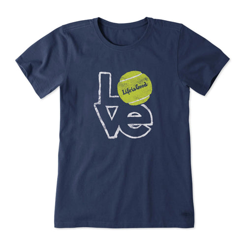 Life Is Good Love Tennis Shortsleeve Womens T-Shirt