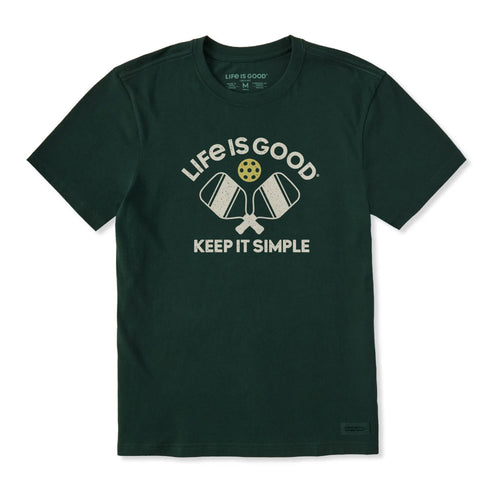 Life Is Good Keep it Simples Pickleball Crusher Shortsleeve Mens T-Shirt