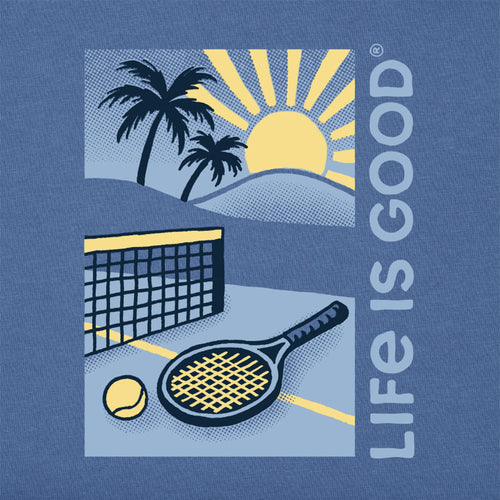 Life Is Good Tennis Court Beach Shortsleeve Crusher Mens T-Shirt - 2