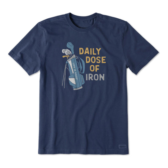 Life Is Good Daily Dose of Iron Clubs Shortsleeve Crusher Mens T-Shirt
