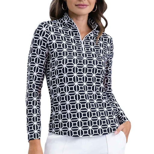Ibkul Carolyn LS Mock Womens QZ - Black/XL