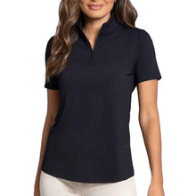 Load image into Gallery viewer, Ibkul Essential Solid SS Mock Womens QZ - Black/XL
 - 1