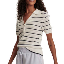 Load image into Gallery viewer, Varley Wren Knit Womens Polo - Wht/Blue Nights/L
 - 1