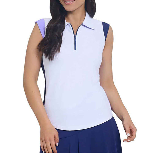 Ibkul Color Block Sleeveless Womens Polo
