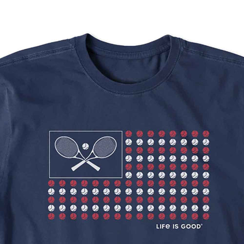 Life Is Good Tennis Flag Crusher Shortsleeve Mens T-Shirt - 2