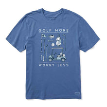 Load image into Gallery viewer, Life Is Good More Worry Less Crsh SS Mens Tee - Vintage Blue/XXL
 - 1