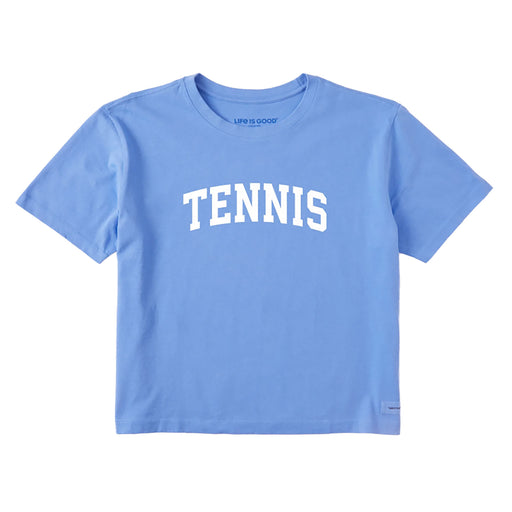 Life Is Good Tennis Arch Crusher Boxy Women Tee - Cornflower Blue/XL