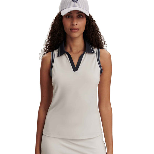 Varley Isaac Performance Sleeveless Wmn Polo - White/Bl Nights/L