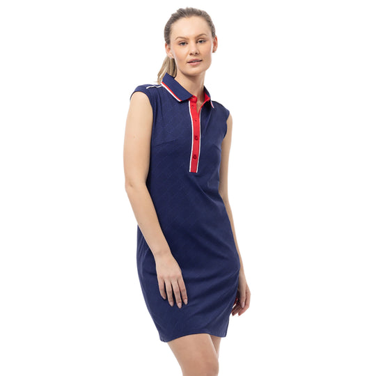 SanSoleil Solstyle Cool Sleeveless Betsy Navy Womens Polo Dress