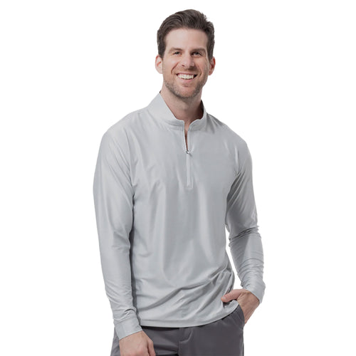 SanSoleil SolTek Ice Check Long Sleeve Mock Mens Quarter-Zip Pullover