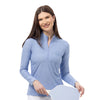 SanSoleil Melange Long Sleeve Mock Womens Quarter-Zip Pullover