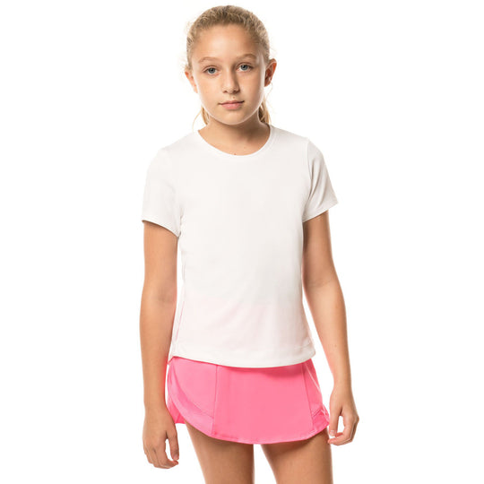Lucky In Love Dynamic High Low Girls Short Sleeve Tennis Shirt