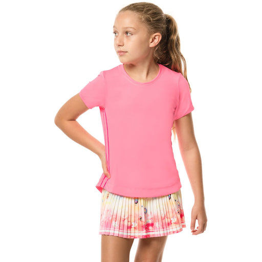 Lucky In Love Dyn HL Girls SS Tennis Shirt - 648 PINK/M