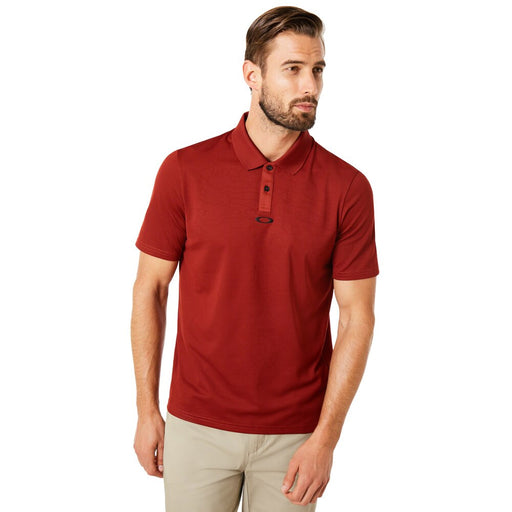 Oakley Perforated Mens Short Sleeve Polo - 80U IRON RED/L