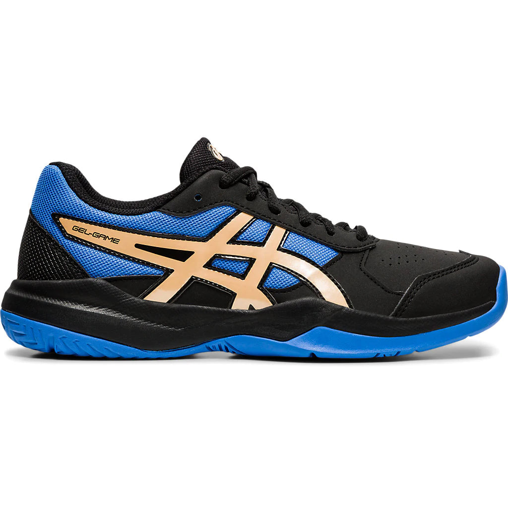 Asics Gel Game 7 Black Blue Juniors Shoes